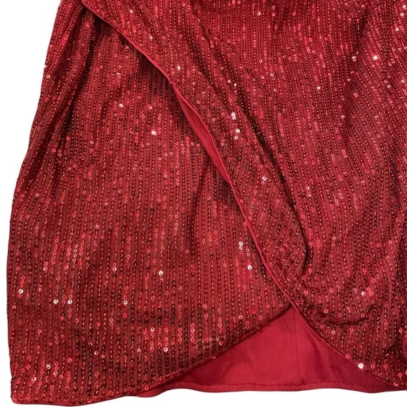 Grace Karin Sleeveless Red Sequin Cocktail Dress Size Large - Picture 6 of 7